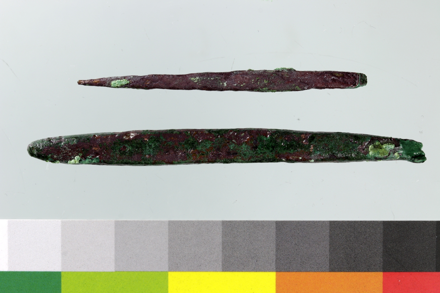 Copper objects from Aeneolithic contexts, after conservation.