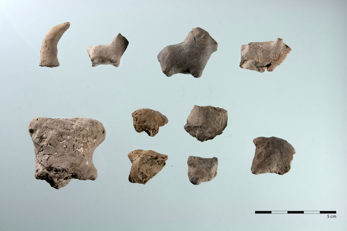 Various clay animal figurines
